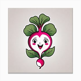 Cartoon Radish Canvas Print