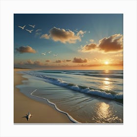 Sunset On The Beach 13 Canvas Print