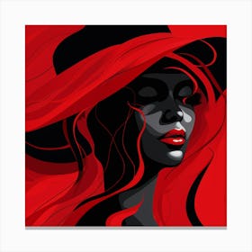 Black Woman In Red Hat 1 Canvas Print