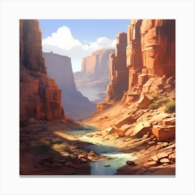 Winding Canyon Stream Canvas Print