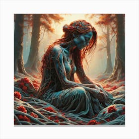 Woman In The Forest 25 Canvas Print