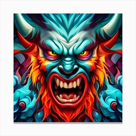 Demon Head Illustration Canvas Print