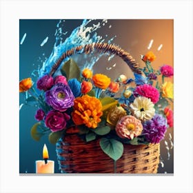 Beautiful And Elegant Wicker Basket Decorated 2 Canvas Print