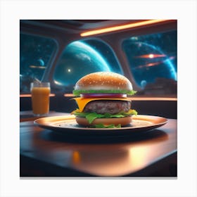 Burger In Space 30 Canvas Print