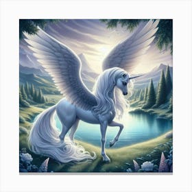 White Unicorn Canvas Print