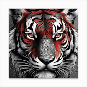 Red & BlackTiger Canvas Print