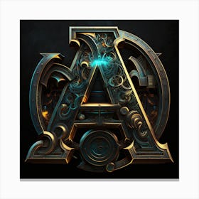 Steampunk Letter A Canvas Print