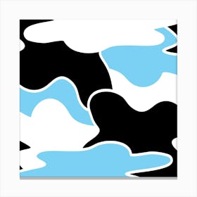 Blue And Black Camouflage Canvas Print