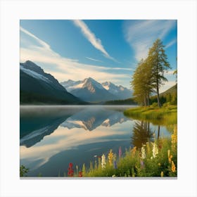 Lake In The Mountains Canvas Print