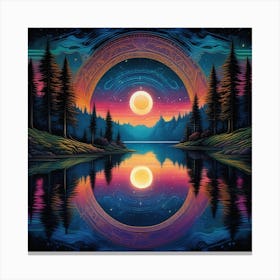 Moon In The Water Canvas Print