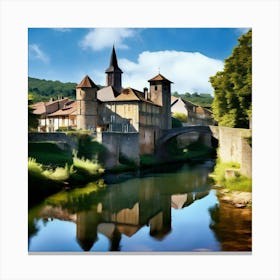 Village Near A River Canvas Print