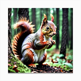 Squirrel In The Forest 25 Canvas Print