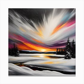 Sunset In The Snow 4 Canvas Print