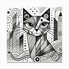 Flarestripe City Cat Canvas Print