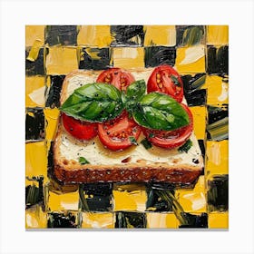 Bruscetta Yellow Checkboard Canvas Print