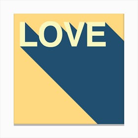 Retro Love (Yellow/Blue) Canvas Print