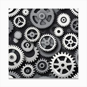 Gears Background Vector Canvas Print