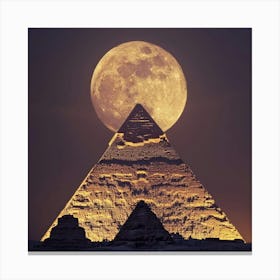 Full Moon Over Pyramids 1 Canvas Print