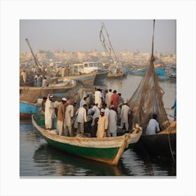 Fishing Boats In Pakistan Canvas Print