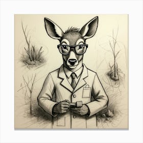 Deer In Glasses 12 Canvas Print