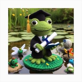 Amigurumi, Frog 2 Canvas Print