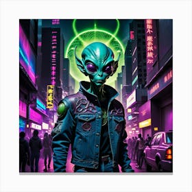 Alien In The City 2 Canvas Print