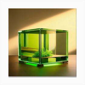 Green Glass Cube Canvas Print