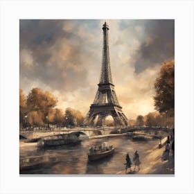 Eiffel Tower Painting Canvas Print