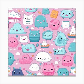 Kawaii Pattern Canvas Print