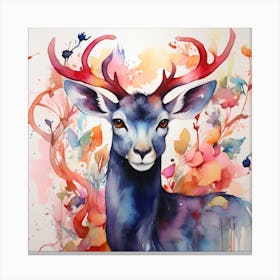 Deer water color Canvas Print