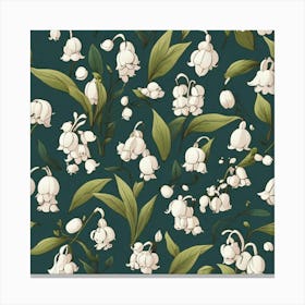 Flowers of Lilies of the valley, Vector art Canvas Print