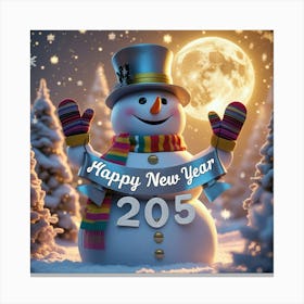 Leonardo Phoenix 10 A Whimsical Snowman Adorned With A Stylish 2 Canvas Print