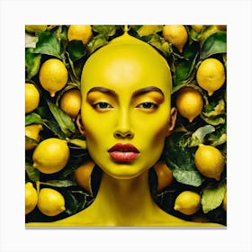 Portrait Of A Woman With Lemons Canvas Print