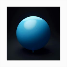 Blue Balloon Isolated On Black Canvas Print