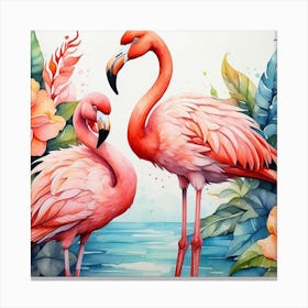 Pink Flamingos Canvas Print