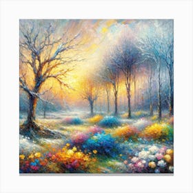 'Sunset In The Forest' Canvas Print