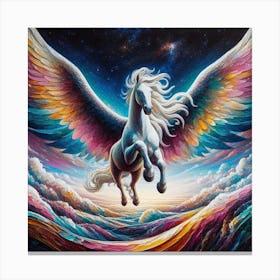 Rainbow Unicorn, Pegasus 1 Canvas Print