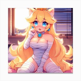 Lewd cat peach Canvas Print