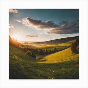 Sunrise In The Countryside 1 Canvas Print