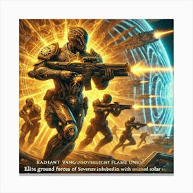 A Depiction Of The Radiant Vanguard, Elite Ground Canvas Print