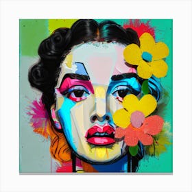 Woman With Flowers Canvas Print