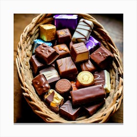 Chocolates In A Basket Canvas Print