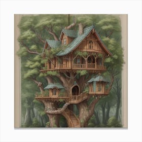 A stunning tree house that is distinctive in its architecture 13 Canvas Print