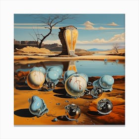 Magic021 The Persistence Of Memory Salvador Dali With Easter 1 Canvas Print