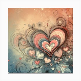 Valentine's Day, hearts 2 Canvas Print