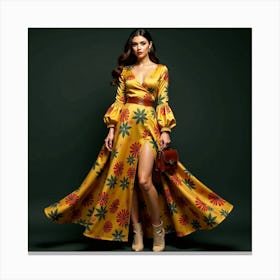 Yellow Floral Maxi Dress 2 Toile