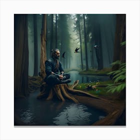 Meditation In The Forest 1 Canvas Print