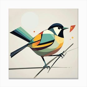 Abstract modernist Tit bird Canvas Print