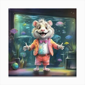 Hamster In Aquarium Canvas Print