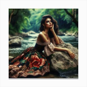 Beautiful Woman In The Forest 5 Canvas Print